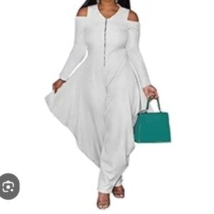 Elegant White Off-Shoulder Jumpsuit